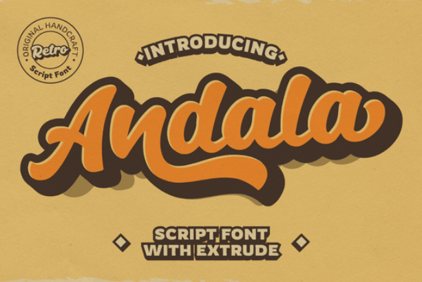 Free Retro Fonts Andala